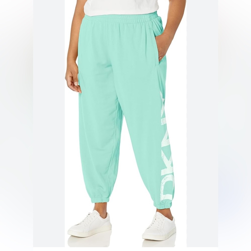 DKNY‎ Womens Distressed Crackle Logo Pigment Dyed Jogger